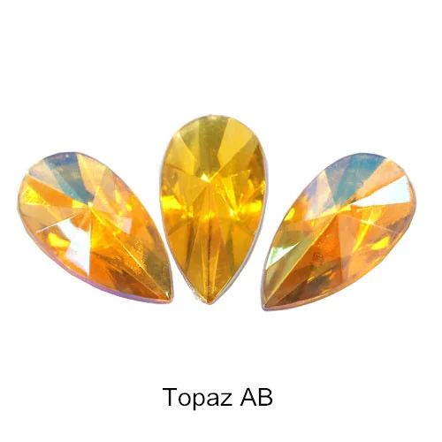Topaz-AB Teardop акриловые не стразы горячего крепления гладкие острые капельки акриловые стразы для дизайна ногтей стразы украшения для ногтей F0164 - Цвет: Topaz-AB