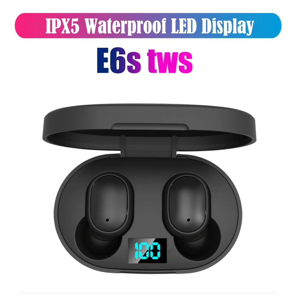 E6S bluetooth наушники гарнитуры Беспроводной 5 0 вкладыши TWS с Шум шумоподавления мини