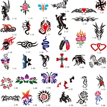 Шаблон татуировки золотой Феникс Аэрограф трафареты татуировки 30 шт Тотем тема картина