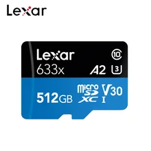 Original Lexar 128GB Micro SD Card 256GB Memory Card 64GB High Speed Up to Max 95M/s 512G Class10 633x TF Flash Card