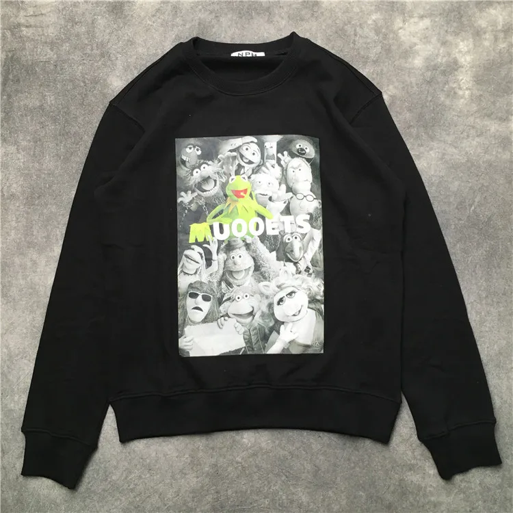 

New 19 luxury High Men Kermit the Frog muooets Hoodies Hoody hooded Sweatshirts velvet Cotton Drake Thicken Fleece pullover #E0