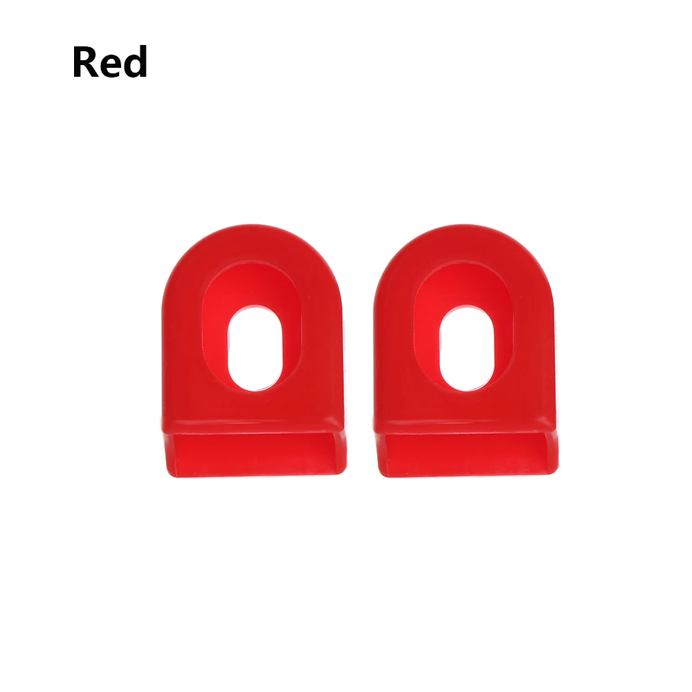 Red 1 Pair Silicone Bicycle Crankset Arm Cover Crank Protector Protective Sheath Dustproof Gel Sleeve Bike Accessories - Color: Red