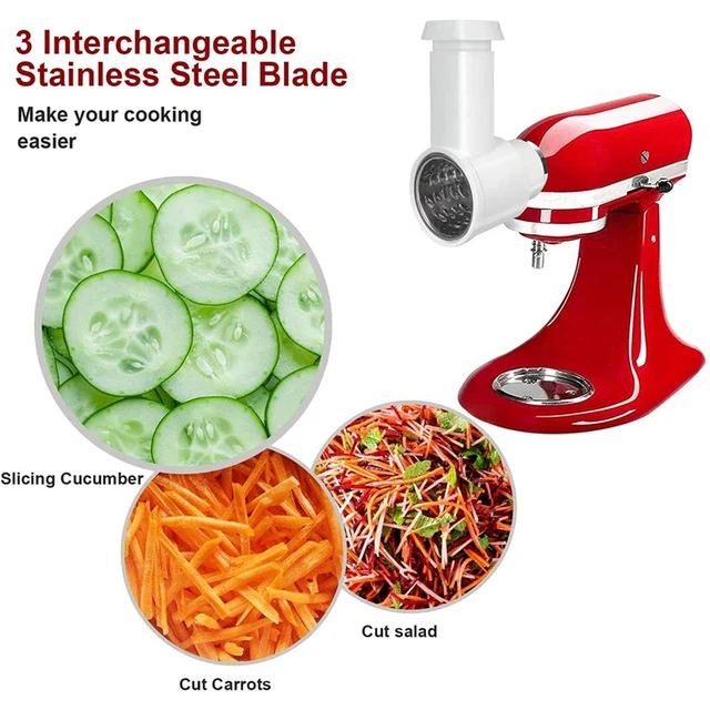 Household tainless Steel Slicer/Shredder Attachment for KitchenAid Stand  Mixer, Salad Machine with Vegetable Slicer, Salad Make - AliExpress