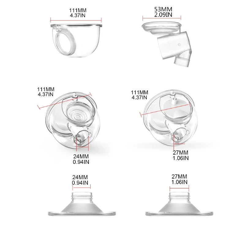 Wearable Breast Pump Accessories Silicone Horn Diaphragm Milk Collector Nursing Cup Joint Electric Breastpump Parts