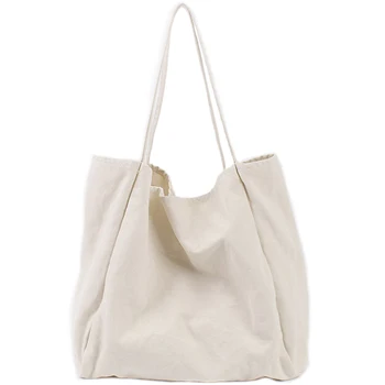 

Handbag Fabric Large Capacity Bag Ladies Casual Shopping Bag Shopping Handbag White