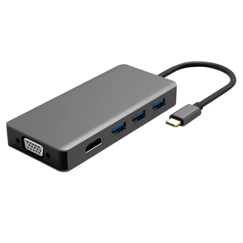 Cabledeconn 3 в 1 конвертер TYPE-C к HDMI VGA с 3 HUB Док-станции