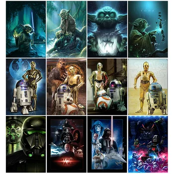 

Yoda Robot 5D diamond painting Cartoon Star Wars full square diamond embroidery moasic cross stitch kits wall home decoration