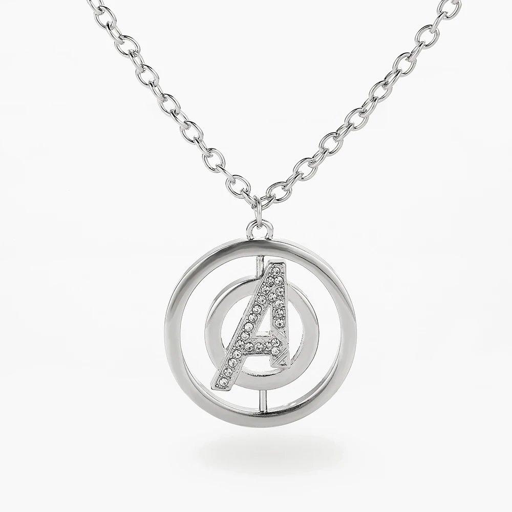 

Hanreshe A Shape Necklace Silver Chain Fashion Jewelry Party Cosplay Round Crystal Statement Necklaces Pendant Women Gift