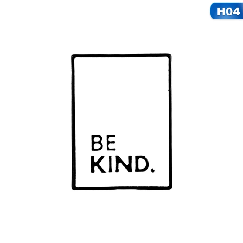 Брошь с буквами BE A good HUMAN BE KIND, эмалированная квадратная булавка на лацкане для подростков, мужчин, женщин, объявляется, мужская бижутерия, рождественский подарок