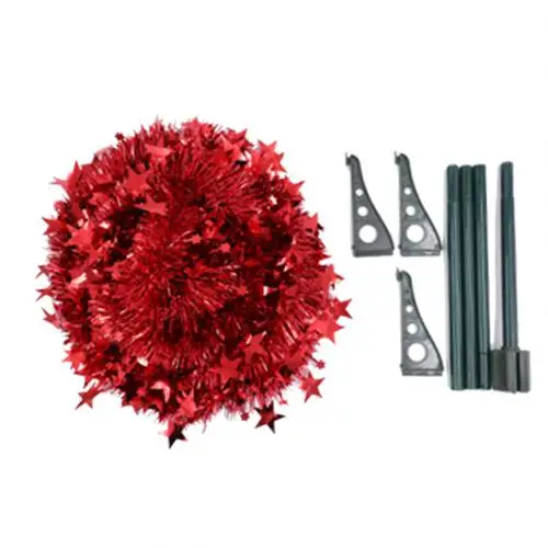 Hot 120cm DIY Folding Artificial Christmas Tree Xmas Ornament Home Party Decoration - Color: Red