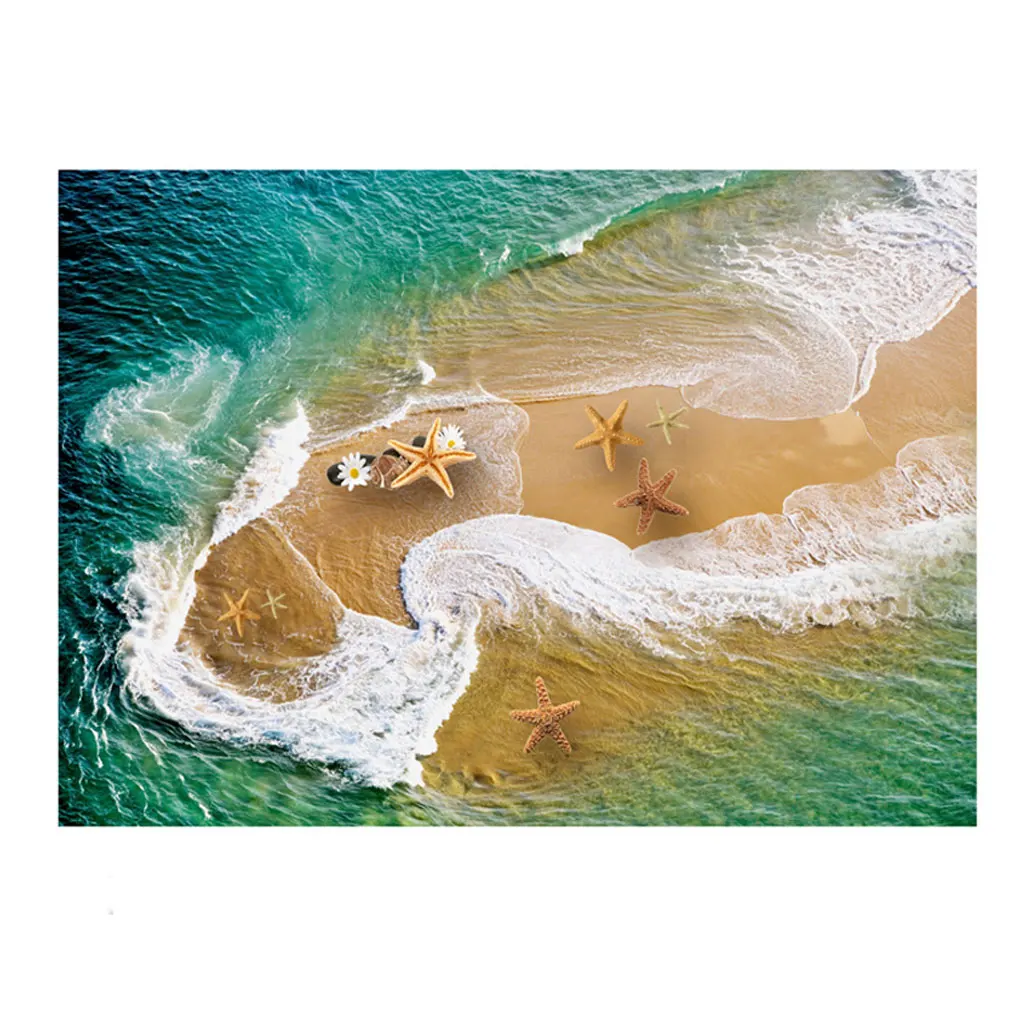 

3D Sandy Beach Starfish Wall Floor Sticker Vinyl Decal Mural Arts Home Decor Drop Ship Support