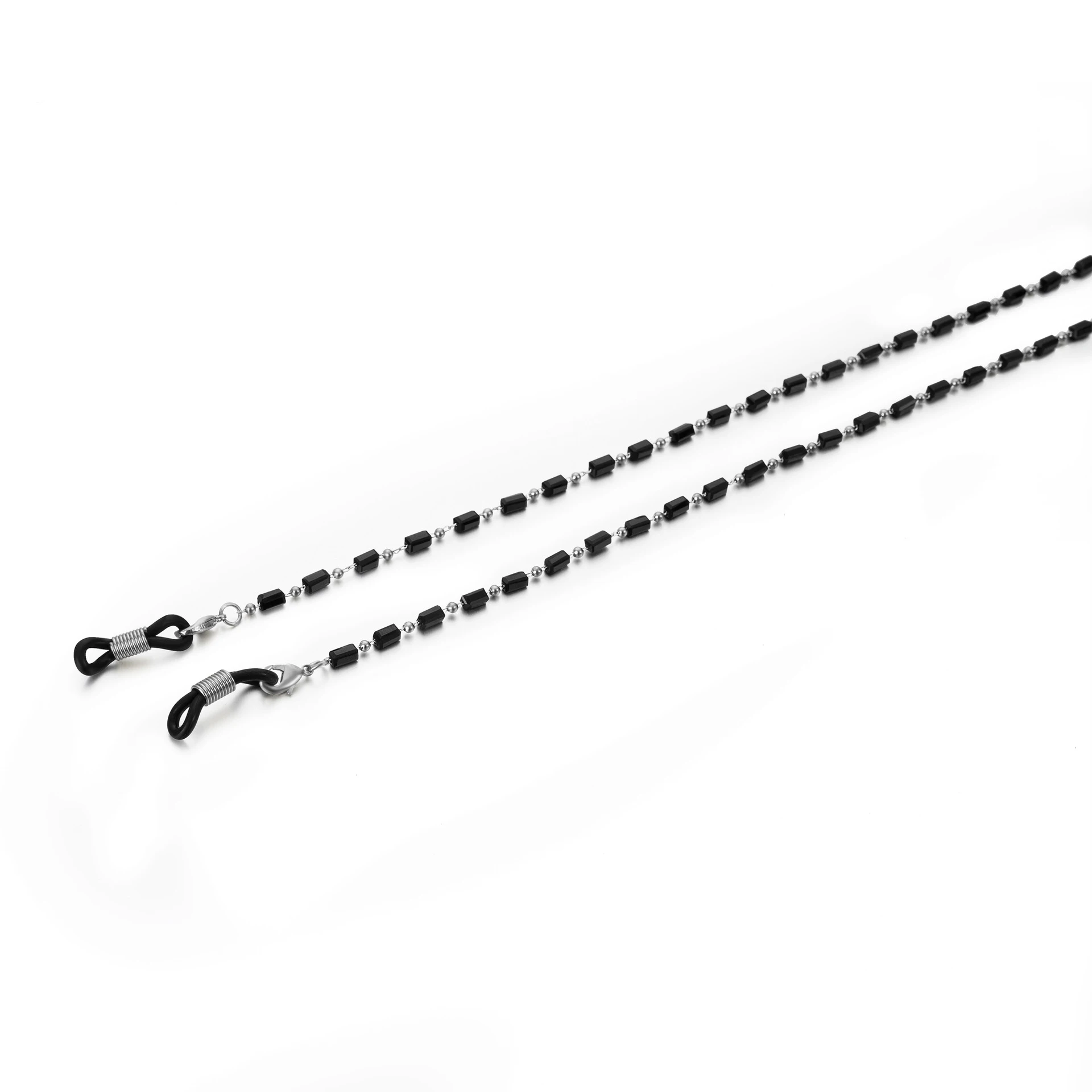 1pc Black acrylic metal beads Chain Eyeglasses Cord Glasses Rope Sunglasses Strap Holder Neck