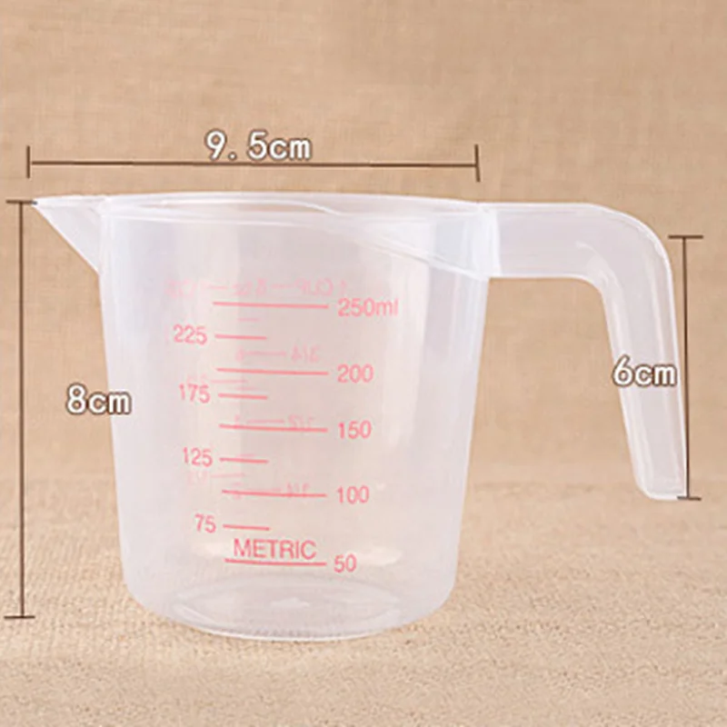 250/300/500 мл Пластик мерный стакан из твердого английского фарфора носика поверхности кухонный инструмент, принадлежности качество чашка с градуированной качество Кухня