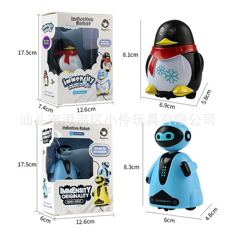 

Loose Thread with Pen Sensory Car Light Penguin Robot Automatic Sensing Knew the Way Robot with Pen CHILDREN'S Toy