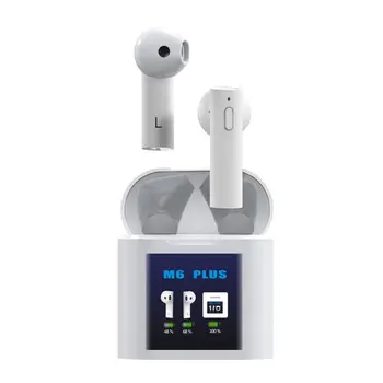 

M6 Plus Wireless Bluetooth 5.0 Earphones Portable Sports Earbuds Headset Human Body Temperature Measurement with LCD Display