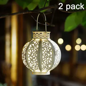 

Hanging Led Solar Light Outdoor Iron Hollow Pumpkin Shape Lantern Waterproof Solar Power Lamp Festival Holiday Garden Decoration