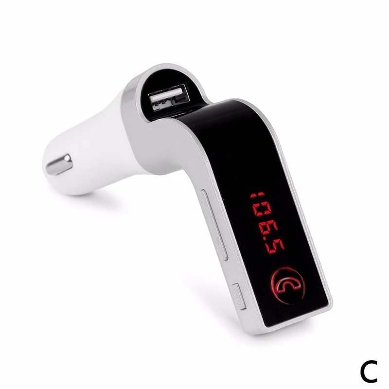 4-в-1 Hands Free Беспроводной Bluetooth FM передатчик G7+ AUX модулятор Автомобильный комплект MP3 плеер SD USB ЖК-дисплей автомобильные аксессуары - Название цвета: silver