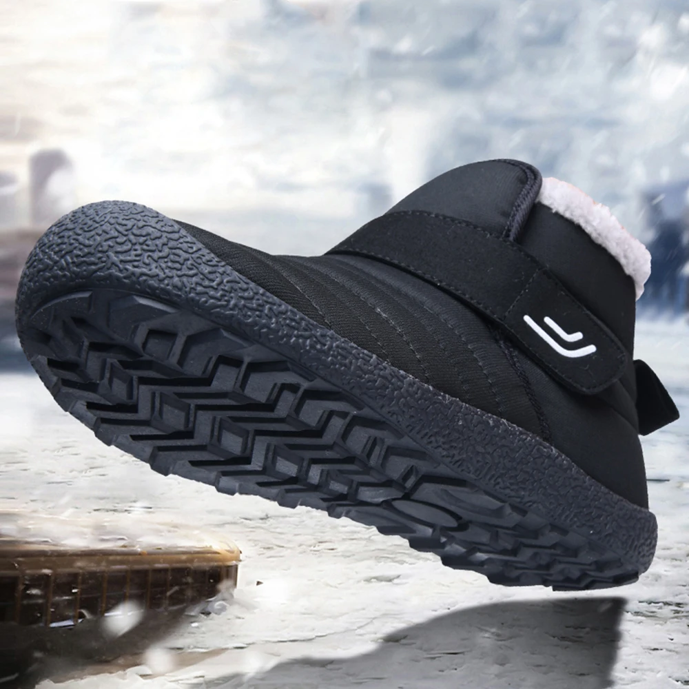 Winter Women's Snow Boots Fur Lined Ankle Boots Casual Warm Non Slip Footwear Slip On Flat Shoes Botas Mujer D30