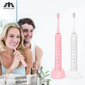 

Sarmocare Sonic Electric Toothbrush Upgraded Adult IPX7 Ultrasonic automatic Tooth Brush Rechargeable 5 Models with 2 Brush Head