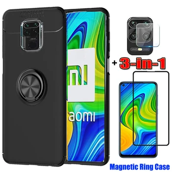 

3-in-1 Phone Cases + Camera Glass for Redmi Note 9Pro Magnetic Ring Silicone Cover Note9S Xiomi Note 9 Pro Screen Protector Redmi+Note+8Pro Xaomi Note 9 S Coque Redmi 8T Note8 Pro Xiaomi Note9 Case Redmi 9S RedmiNote 9