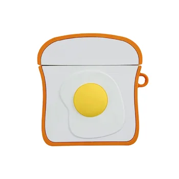

Unique Bread Egg Pattern Soft Silicone Protective Cover Shockproof Case Skin for Airpods 1/2 Charging Box Accessories Drop Ship