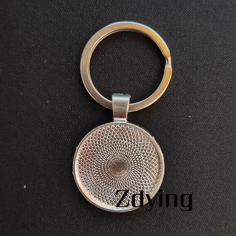 ZDYING 5 шт. античная бронза/серебряный брелок для ключей база подходит 25 мм стеклянные Брелоки-украшения DIY аксессуары для ювелирных изделий - Цвет: 001