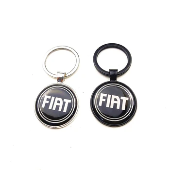 

3D Car keyrings Emblem Case For Fiat Panda Bravo Punto Linea Croma 500 595 Car-Styling Badge Accessories 1pcs