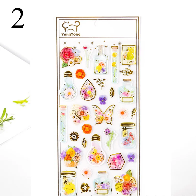 2 Kawaii Наклейки со стразами милый кот планета наклейки акриловые украшения наклейки Дети DIY дневник в стиле Скрапбукинг Канцелярские Принадлежности - Цвет: 2