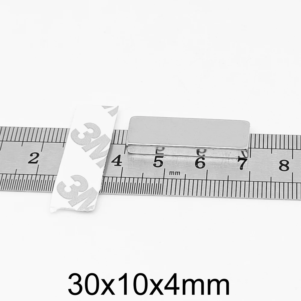 2 5 10 20 30 50PCS 30x10x4 Block Search Magnet Two Side With 3M Tape