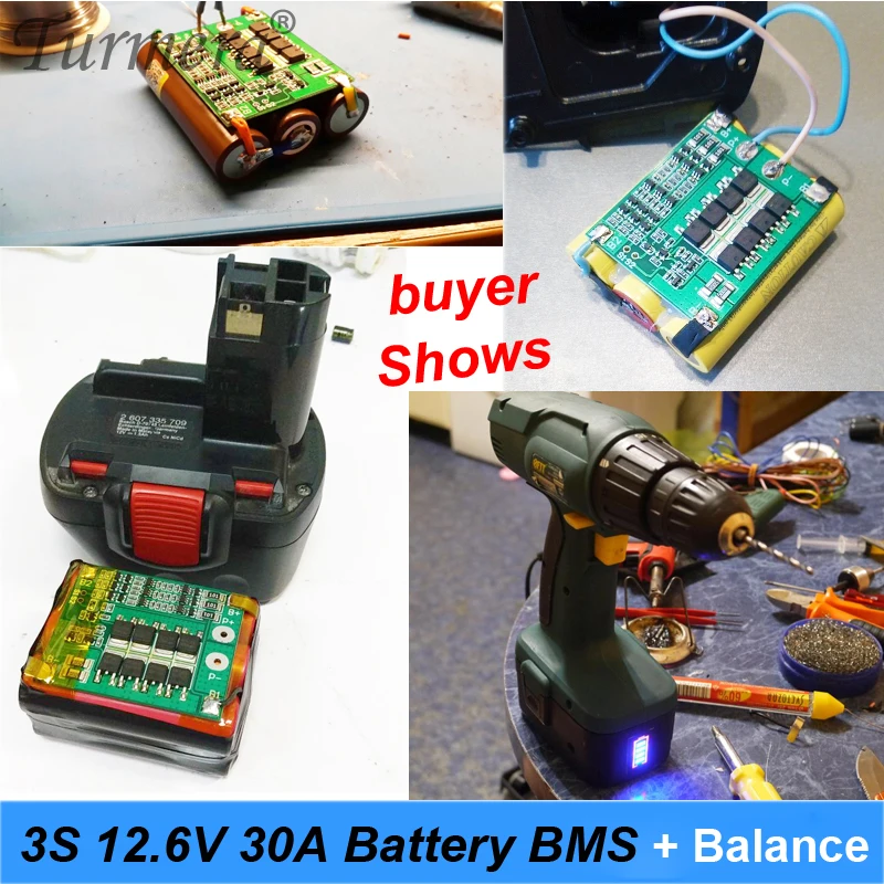 Turmera-3S-30A-BMS-3S-12.6V-12V-for-18650-lithium-battery-screwdriver-power-tool-battery-balance-board-06