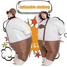 

Children's Day Parent-Child Performance Inflatable Clothing Funny Fat Props Cartoo Sumo Suspenders Inflated Suit Cosplay Garment