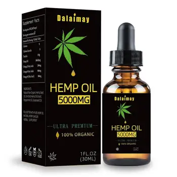 

30ml 100% Organic Hemp CBD Oil Extract Drop for Pain Relief Reduce Anxiety Better Sleep Essence 5000mg Bio-active Hemp Seeds Oil