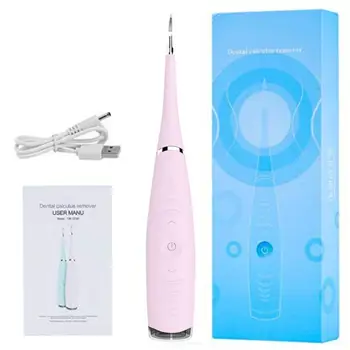 

Portable sonic teeth cleaning teeth stains tartar calculus removal teeth care tools electric beauty instrument profession Pink