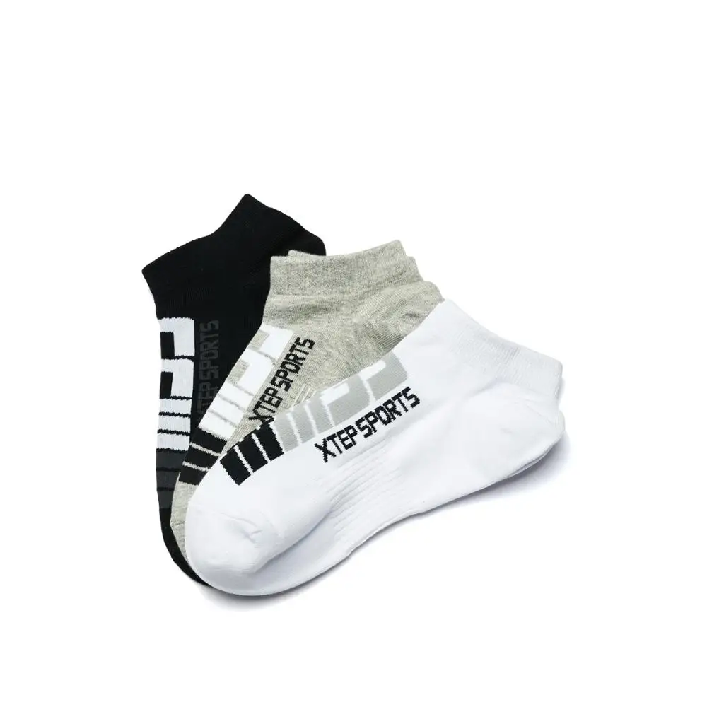 881339549018 Xtep men's socks 3-pairs/Lot short socks new breathable comfortable summer short tube sports socks running