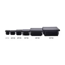 10Pcs Black Plastic Blanking End Caps Square Inserts For Tube Pipe Box Section Wholesales
