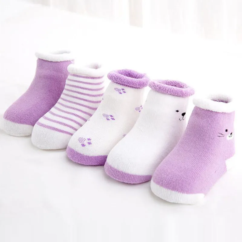 5 pairs /3 Pairs Baby Warm Winter Girl 0-24 Boy for Socks Birthday Gift Infant Newborns Baby Socks Socks Months Socks