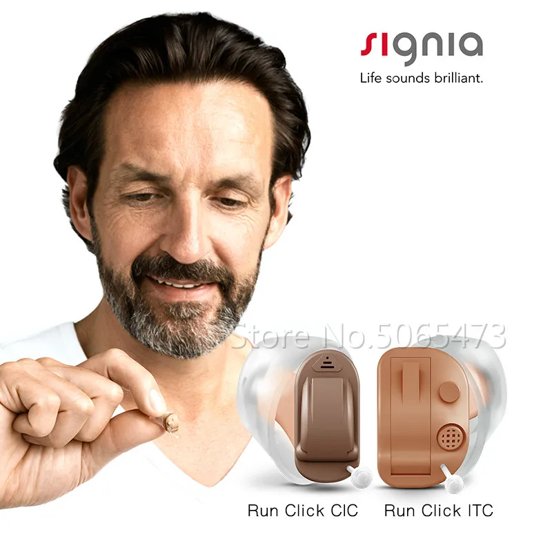 

New !!! Siemens 8 Channels Digital Invisible CIC Hearing Aid RUN Click ITC Signia Smartphone APP Fit Dry Case English Manual