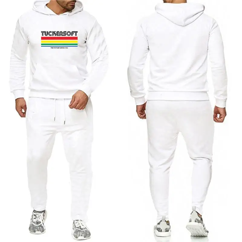 Deals Olevo 2Pcs Sets New Popular Men's Hoodie Printed Hooded Pullover Sweatshirt Tracksuit Leisure Sweatpants Sports Casual Set