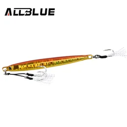 ALLBLUE SLOWER Long Metal Jig Fishing Lure - Slow Cast Jigging Spoon & Artificial Shore Bait - 30g (Color B)