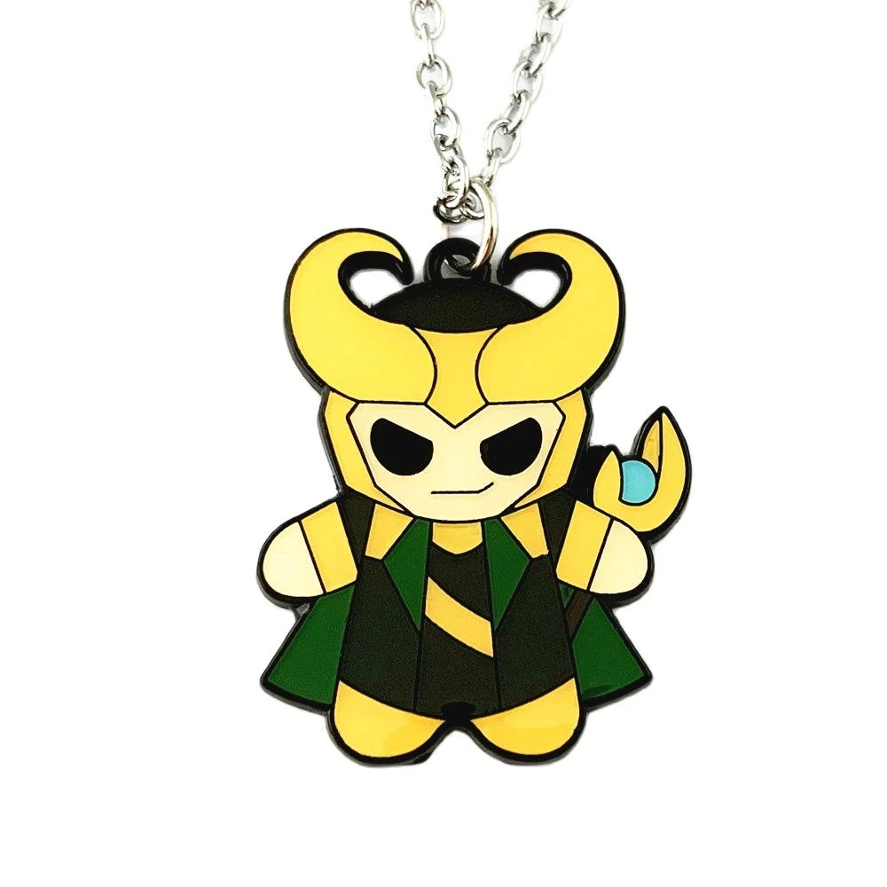 Loki de superhéroe del universo de fantasía, adecuado para niñas niños, casco dorado, joyería de moda de Metal|Collares colgantes| - AliExpress