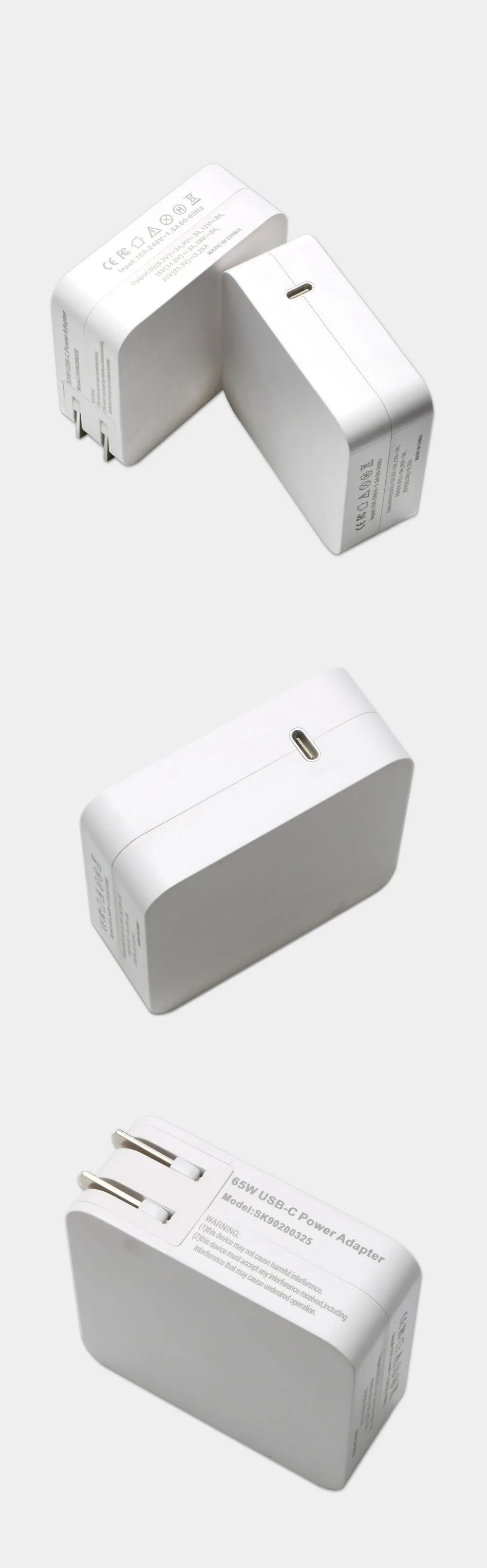 65 Вт Тип USB-C адаптер питания зарядное устройство type-C настенный адаптер питания Быстрая зарядка для MacBook Dell samsung huawei Matebook hp ASUS