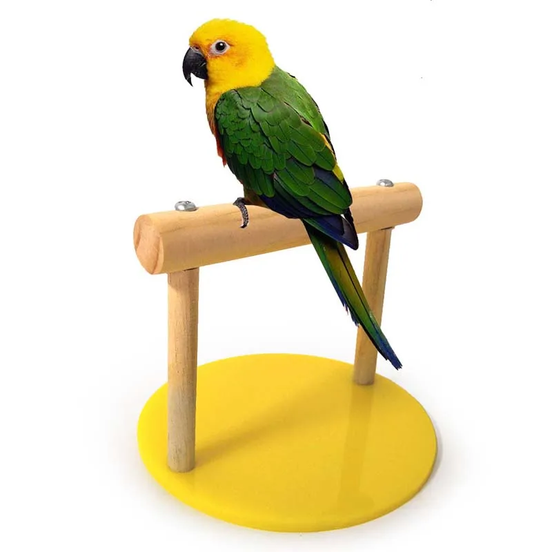 

Portable Wood Pet Bird Parrot Training Standing Playground Platform Paw Grinding Toys Entertaining Parrot Shower Toys