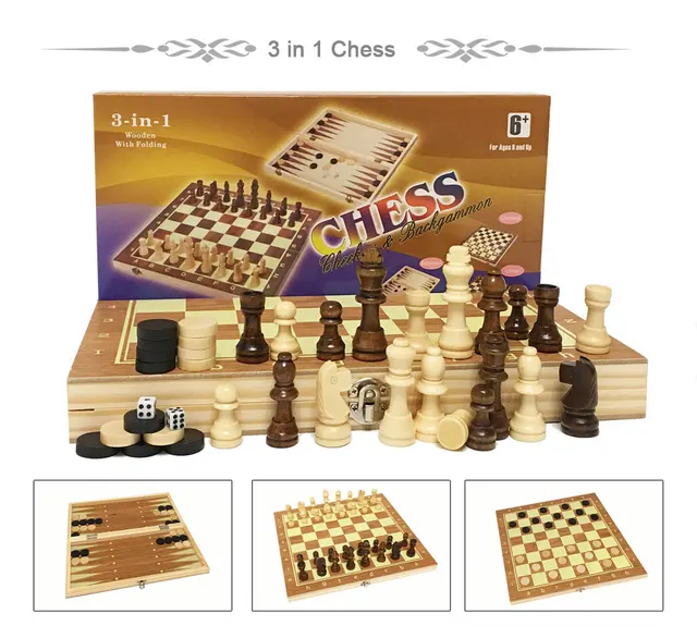 Jusenda 15x15 Beech Wood Chess Set Luxury Large Backgammon Set With  Carrom Board High Grade Professional Board Game Checkers - AliExpress