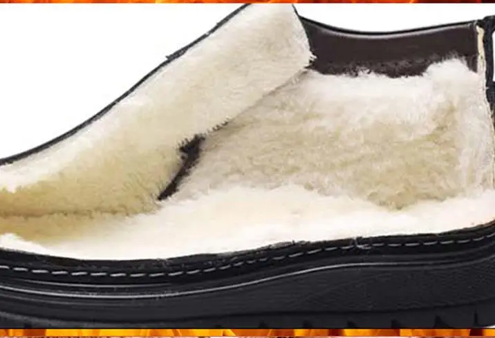 37-45 boots winter Non-Slip warm Comfortable winter boots for men boots Warm, fleece and thick casual leather boots