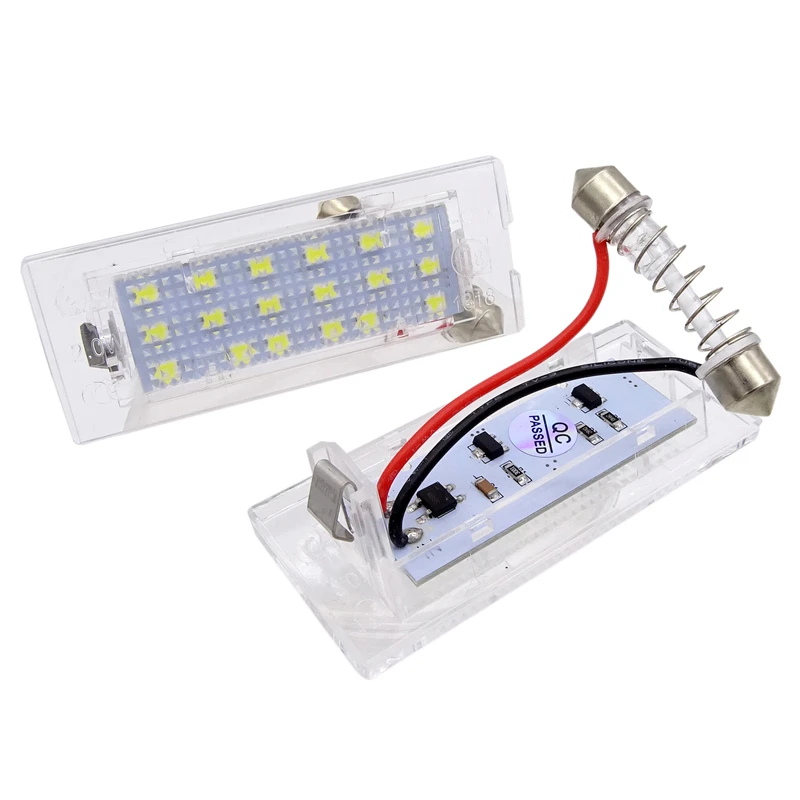 

JIUWAN 1 Pair Car License Plate Lights Error Free OBD LED License Plate Lamp 18LED for BMW X3 E83 E53 X5