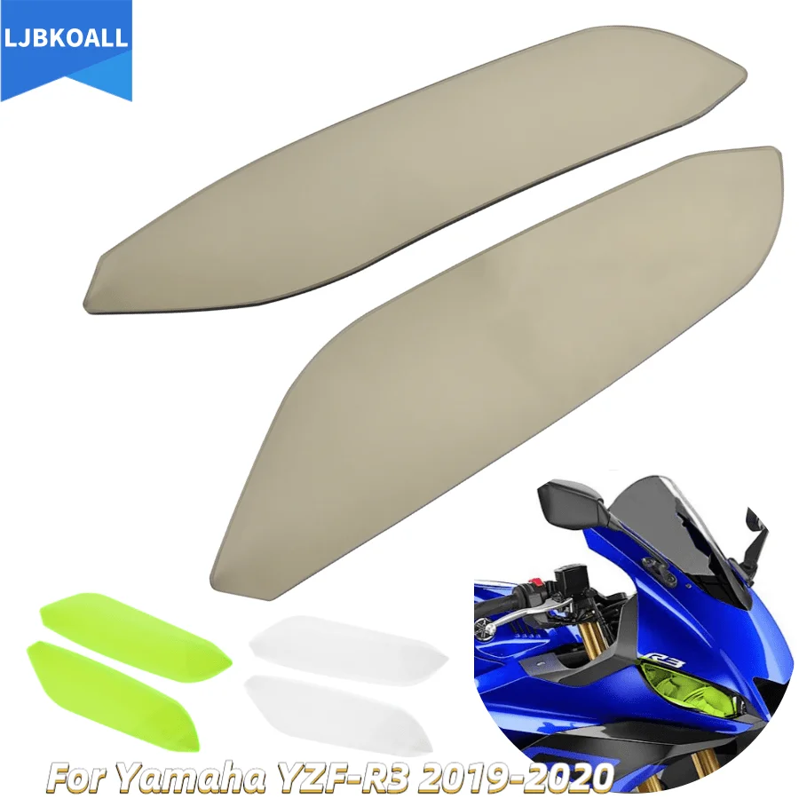 2020 YZF R3 Motorcycle Front Headlight Guard Cover Clear Lens Head Light Lamp Protector for YAMAHA YZF-R3 YZFR3 2019