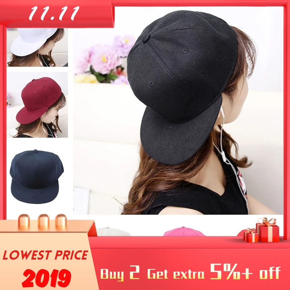 Модные женские и мужские Регулируемые Кепка для бейсбола твердая Snapback Hat Hip-Hop cap Shade PY