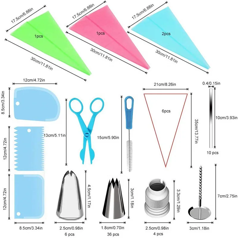 72pcs/set Multifunction Cake Turntable Set Cake Decorating Kit Pastry Tube Fondant Tool Christmas Dessert Baking Supplies
