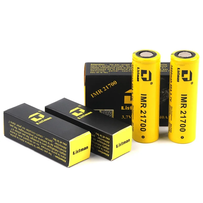 Vape батарея Listman IMR 21700 перезаряжаемая литиевая батарея 3,7 V 3800mAh 40A батарея для электронной сигареты Ijoy капитан Vape коробка мод