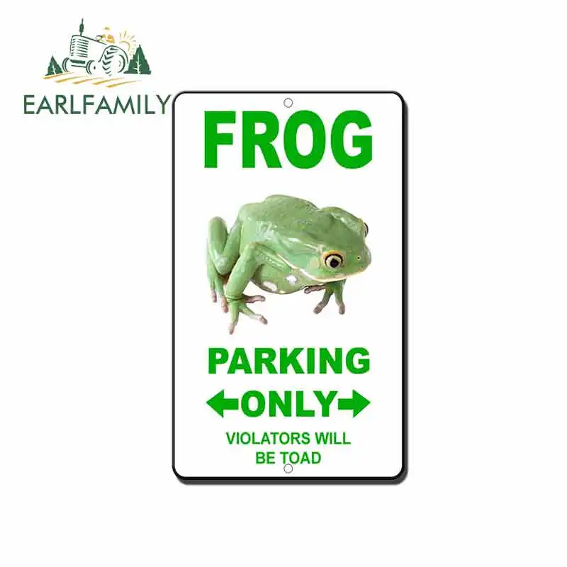 

EARLFAMILY 13cm x 7.9cm for Frog Parking Only Violators Will Be Towed Sign Car Stickers Vinyl Motorcycle RV VAN Fine Decal JDM